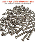 84 Piece M6 Hex Socket Bolts And Nuts Set Stainless Steel 304 Hardware Kit With Bolts In 8, 12, 16, 20, 30, 40mm And 42 Nuts Displayed