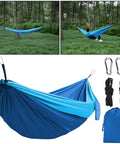 Heavy Duty Camping Hammock With 660Lb Capacity And Tree Straps Portable Outdoor Hammock Tent setup with accessories displayed