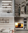 Dope 12V COB LED Strip Lights Kit With Six In One Self Adhesive Under Cabinet Lighting installed in kitchen, wardrobe, and living room setups