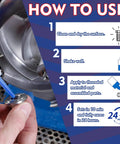 Application steps for Blue And Red Thread Locker Kit For Nuts Bolts And Metal Fasteners, Medium And High Strength.