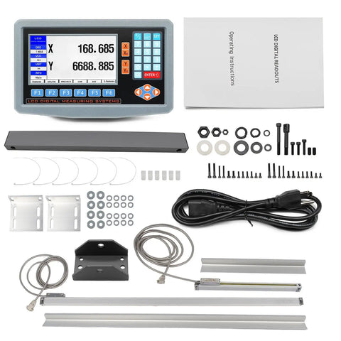 Two Axis DRO Kit With Digital Readout For CNC Milling Machines And Metal Lathes 350mm And 700mm Linear Scales components