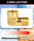 Pack Of Two Three Quarter Inch MNPT To Three Quarter Inch FNPT 90 Degree Barstock Street Elbow Brass Pipe Fitting Male To Female NPT123