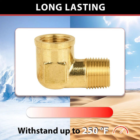 Pack Of Two Three Quarter Inch MNPT To Three Quarter Inch FNPT 90 Degree Barstock Street Elbow Brass Pipe Fitting Male To Female NPT123