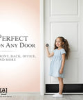 Satin Black Door Kick Plate Anodized Aluminum Shield for Entry Doors 8x34 inches on interior door with child