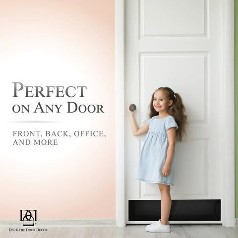 Satin Black Door Kick Plate Anodized Aluminum Shield for Entry Doors 8x34 inches on interior door with child