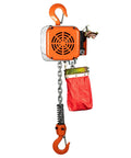 Prowinch electric chain hoist, 1/2 ton, orange housing with steel chain and hook, red load bag