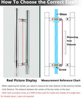 Sliding Door Pull Handles For Exterior Glass Doors Aluminum Black Double Sided Gate Grab Bars Easy To Install Inside And Outside For Patio Doors DIY Friendly Modern Durable Hardware on glass door with measurement chart