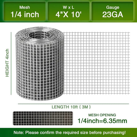 Top Shelf Heavy Duty Hardware Cloth Roll At One Quarter Inch Mesh Measuring Four Foot By Ten Feet With Twenty Three Gauge Steel crafting fencing.