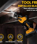 Cordless Reciprocating Saw Kit For 20V Max Battery, Brushless Motor being used for cutting wood in a tight space