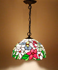 Old School Tiffany Hummingbird Amber Stained Glass Pendant Light Fixture With 12 Inch Wide Shade And 32 Inch Chain Hardwired Hanging Lamp In Antique Green Bronze Finish S101 Series showcasing intricate glass design and soft lighting.