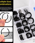 Grab-N-Go Must-Have 322Pcs 14 Size 65Mn Steel Round Wire Snap Rings Kit External Retaining C Clips For Holes M7 Through M30 in box