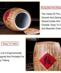 Next Level Ceramic Rice Jar With Secure Silicone Seal Big Kitchen Grain Storage Container For Bulk Coffee Beans Cereal Snack Pantry Bin view of smooth glazed interior and ergonomic lid design.