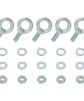 Five Pack M12 Galvanized Carbon Steel Eye Bolts Kit With Nuts And Washers, Built Tough Heavy Duty Screw Eye Bolts For Tie Down Straps, 0.5 By 1.18 Inch Lifting Rings, Indoor Outdoor Use, Silver; five eye bolts with washers and nuts