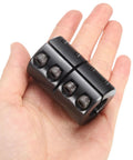 Rock Solid 5/8 To 5/8 Bore Shaft Coupling, 1-5/16 Inch Outer Diameter, 2 Inch Length, Black Oxide Plated, Single Split Clamping With 10-32 X 1/2 Inch Set Screws, Ideal For 3D Printer Motors And Drive Wheels, held in hand