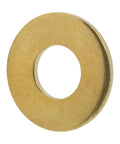 Killer Bulk Carton Of Two Thousand Five Hundred Solid Brass Flat Washers Sized At 5 16 Inches With Rust Proof Finish close-up side view.