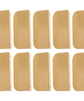 Concealed Zinc Alloy Cabinet Pull Handle Set 80mm Long Arc Edge With Brushed Gold Finish 10 Pack No Drill Install