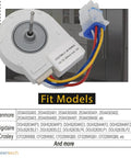Plug And Play Evaporator Fan Motor For Frigidaire Electrolux Refrigerators Exact Fit Replacement shown with wiring harness.