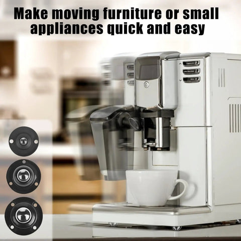 8 Pcs Mini Adhesive Caster Wheels 1/2 Inch Self Adhesive Swivel Casters for appliances and small furniture under coffee machine