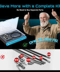 Person giving thumbs up next to Workhorse Grease Gun Accessory Kit With 12000 PSI Quick Release Coupler in packaging