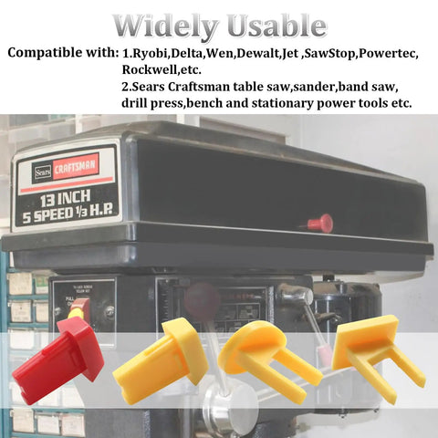 Built Tough Safety Switch Keys For Garage Power Tools And Workbench Rigs Four Piece Lockout Kit on Craftsman drill press.