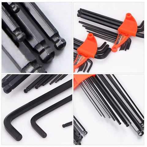 Top-Notch 9-Piece Ball-End Hex Key Wrench Set With Extended Medium-Length Handles And Black Oxide Finish For Rock Hard Mechanical And Home Maintenance Jobs, 1.5-10mm