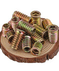 Colorful 40 Pack 1 Quarter Inch 20 Threaded Inserts For Wood With Hex Drive Screw In Nutserts on wooden disc