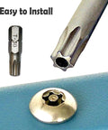 Close-up of Anti Theft Stainless Steel License Plate Screws Set For Cars And Trucks Tamper Resistant Security Machine Screws Quarter Inch M6 Bolts