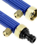 Close-up of connectors on the High Pressure Washer Wand With Adjustable Spray Tips For Car Wash, Garden Cleaning, Pet Bathing And Home Cleanup
