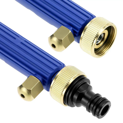 Close-up of connectors on the High Pressure Washer Wand With Adjustable Spray Tips For Car Wash, Garden Cleaning, Pet Bathing And Home Cleanup