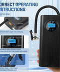 Cordless Tire Inflator Air Compressor For Cars Bikes Motorcycles And Balls Portable Rechargeable Mini Pump with digital display