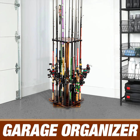 rotating fishing rod holder Pole Rack Holds up to 24 rod VEVOR Fishing Rod Holders for