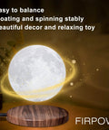 Dope Levitating Moon Lamp With Magnetic Floating Base, 3 Color Modes, wooden base, glowing moon effect, ambient decor light