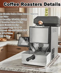 Slick Electric Coffee Roaster With See Through Drum And Dead Easy Temperature Controls And Solid 200 Gram Bean Roasting Maker in kitchen.