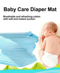 Heavy Duty 5 Layer Pee Pads For Adults And Kids 13X18 Extra Premium Plush Quilted Changing Underpads stacked next to sleeping baby.