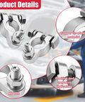 Top Shelf Car Battery Terminal Connector Kit With Beefy Positive And Negative Post Clamps showing copper tin-plated clamps and M8 bolt.