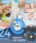 Image showing Heavy Duty Hot Water Recirculating Pump Kit For Tank Water Heaters Featuring Programmable Timer and two brass valves with instant hot water.