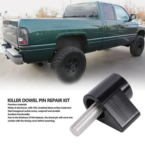Aluminum Dowel Pin Repair Kit For 5.9L Cummins 12 Valve Engines 1989 1998 Direct Replacement For 5.9BT Diesel Trucks Heavy Duty Pin Alignment And Fix Kit For Reliable Engine Timing, black aluminum part