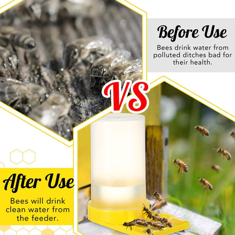 8 Pack Bee Water Feeders For Beehives, beekeeping watering station vs polluted ditch, clean water for hives outdoors