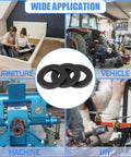 Heavy Duty Carbon Steel Flat Washer Black Oxide 8.8 Grade shown in diverse applications like furniture, vehicles, and machines.