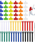 60 Pack Cable Labels and Cord Organizer Kit With Color Coded Write On Wire Labels and Marker Plus 30 Ties, cables, and marker