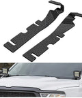 Ditch Light Brackets For Hood Hinges Mounts For Offroad LED Pod Light And Work Light On 2009 2018 Dodge Ram 1500 2500 3500 installed