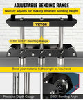 Three Station Edge Roller Bender for Sheet Metal Fabrication, showing adjustable bending range 0.63-5.7 in, with gauge and controls