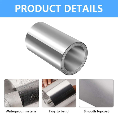 Aluminum Flashing Roll 6 Inch By 10 Foot 32 Gauge For Roofing Panels And DIY Projects Weatherproof Sealant rolled and detailed view