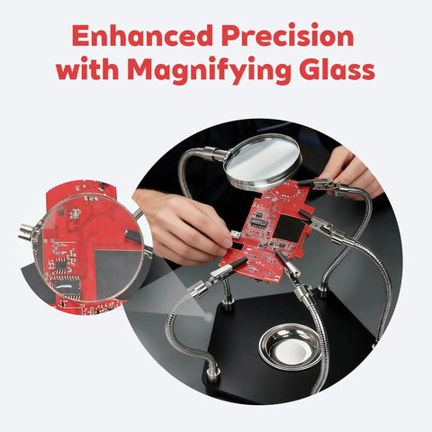 Soldering Station Kit With Helping Hands, 4 Adjustable Arms, Magnifying Glass, And Third Hand Tool for electronics repair