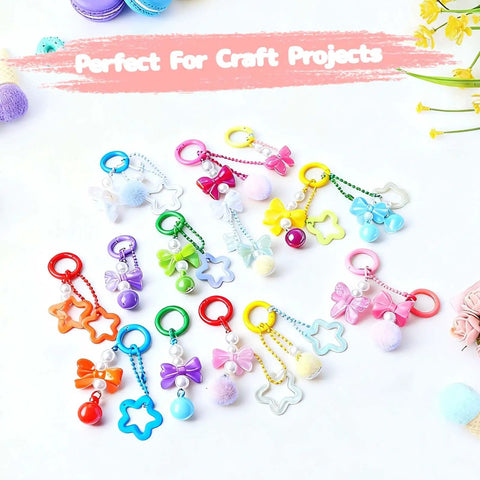 48 Pack Bulk Value Set Multicolor Small Round Carabiner Clips 1 Inch Metal Key Ring Hooks For DIY Keychains Bags Purses Crafts