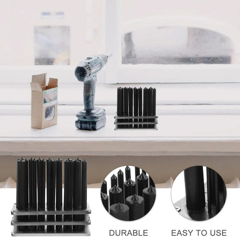 28 Piece Cylindrical Transfer Punch Set With Non Slip Base For Mechanical Repair And Machine Tool Maintenance on shelf