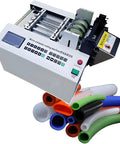 Heavy Duty Heat Shrink Tube Cutter Machine Dead Nuts Precise Cold Cutting Action with touchscreen and various tubing colors.