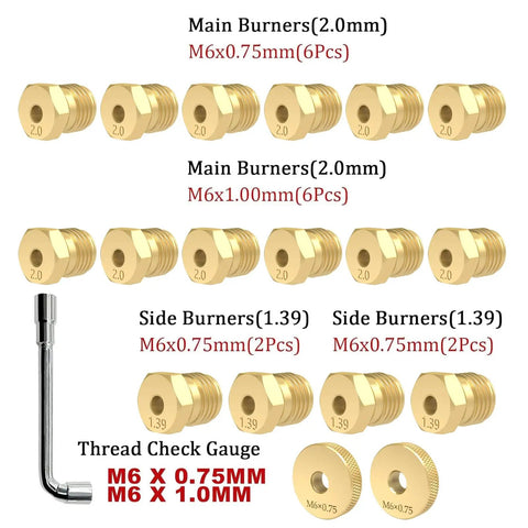 Brass adapter fittings for 18 Ft Natural Gas Hose With Quick Connect For Propane To Natural Gas Conversion shown with specifications
