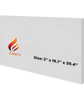 Angled side view of ceramic fiber insulation board, 2" x 19.7" x 39.4", 2300°F rated.