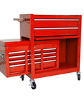 Red Heavy Duty 8 Drawer Rolling Tool Chest On Wheels With Locking Casters And Detachable Mobile Case For Garage And Workshop Organization Metal Storage Cabinet Toolbox Cart